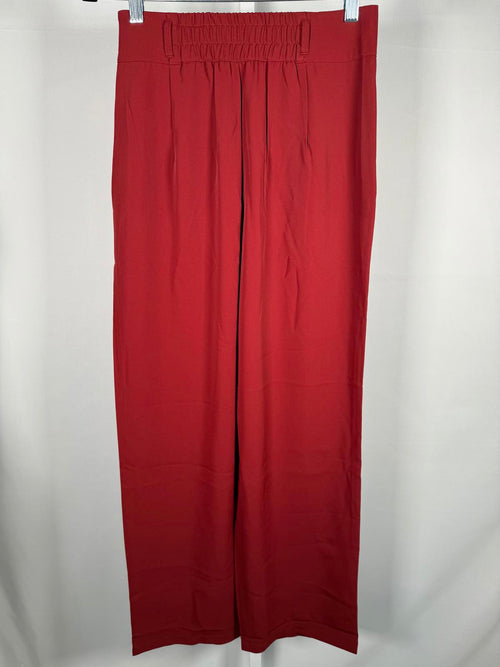 NWT Halara High Waisted Pocket Shirred Straight Leg Work Pant Madder Brown - S