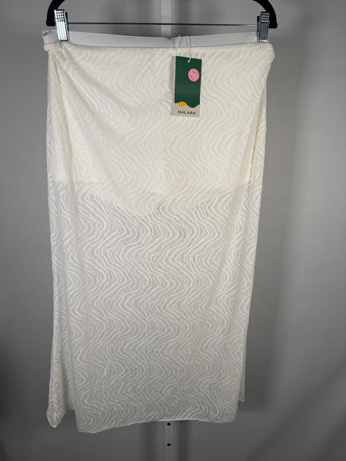 NWT Halara Women's White Textured Midi Skirt Size XL