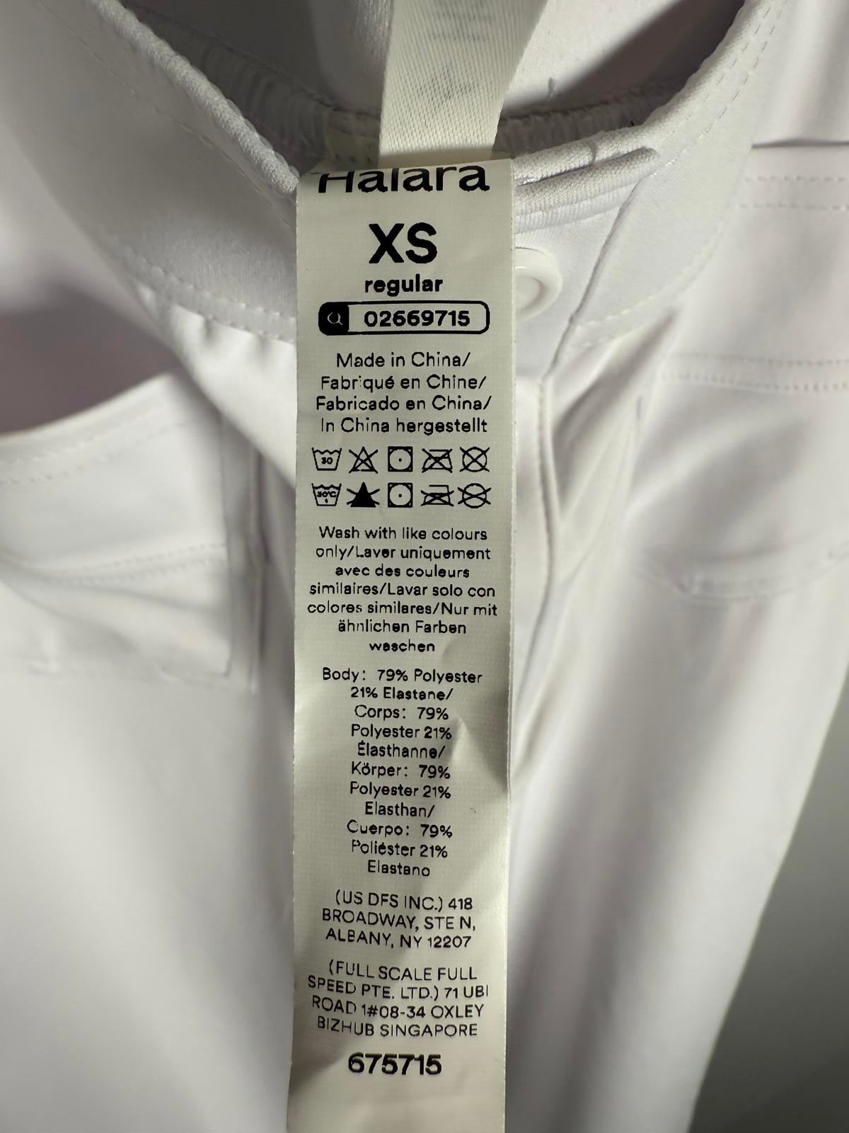 NWT Halara High Waist Button Multiple Pockets Strght Leg Casual Pants White- XS