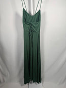 NWT Halara Ribbed Cowl Neck Lace Up Midi Dress Green Size Large