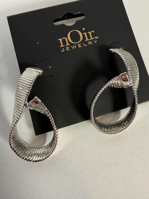 NWT nOir Jewelry Silver Loop Earrings
