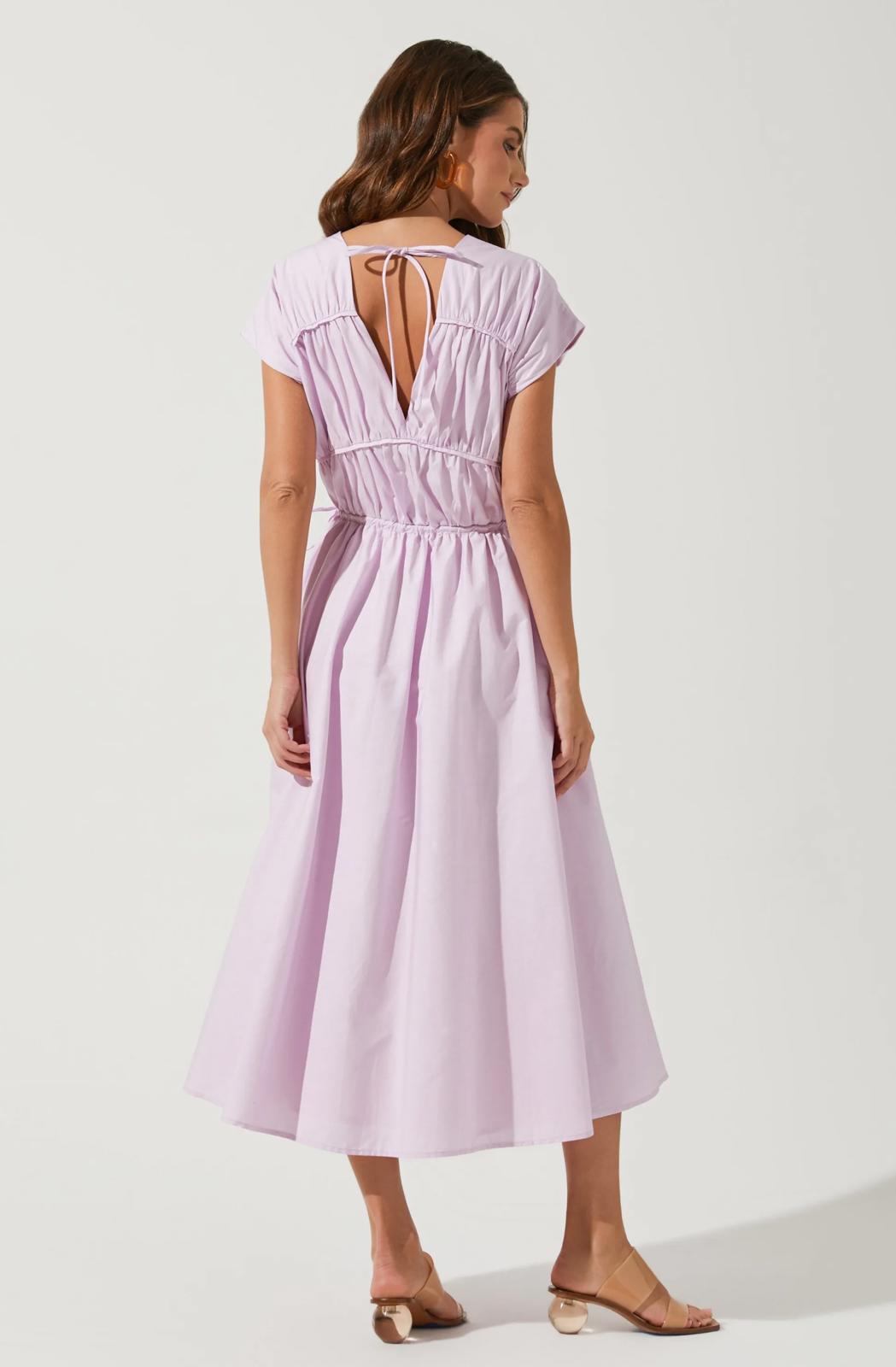 NWT ASTR The Label Lorrie Sleeveless Ruched Midi Dress Size Small