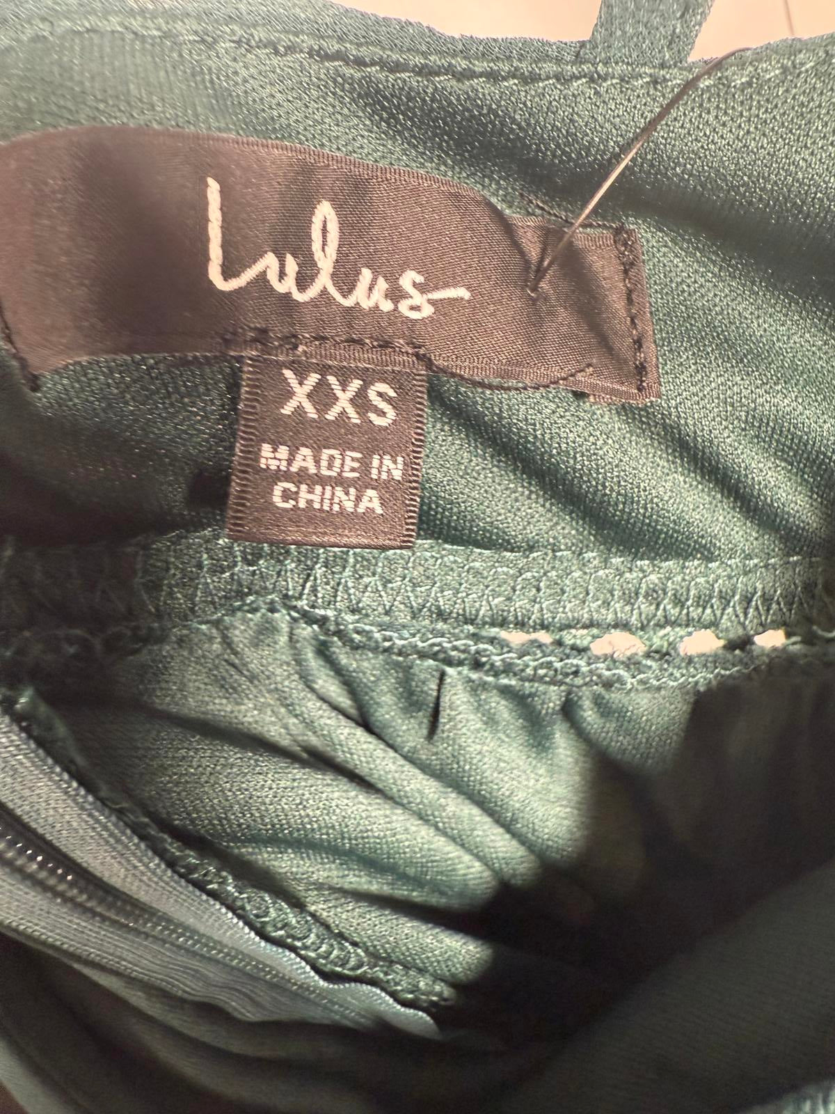 Lulus Never a Dull Moment Emerald Green Tie-Strap Pleated Midi Dress - XXS NWT