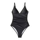 NWT Women's Cupshe Tummy Control V-Neck One-Piece Swimsuit Size Medium