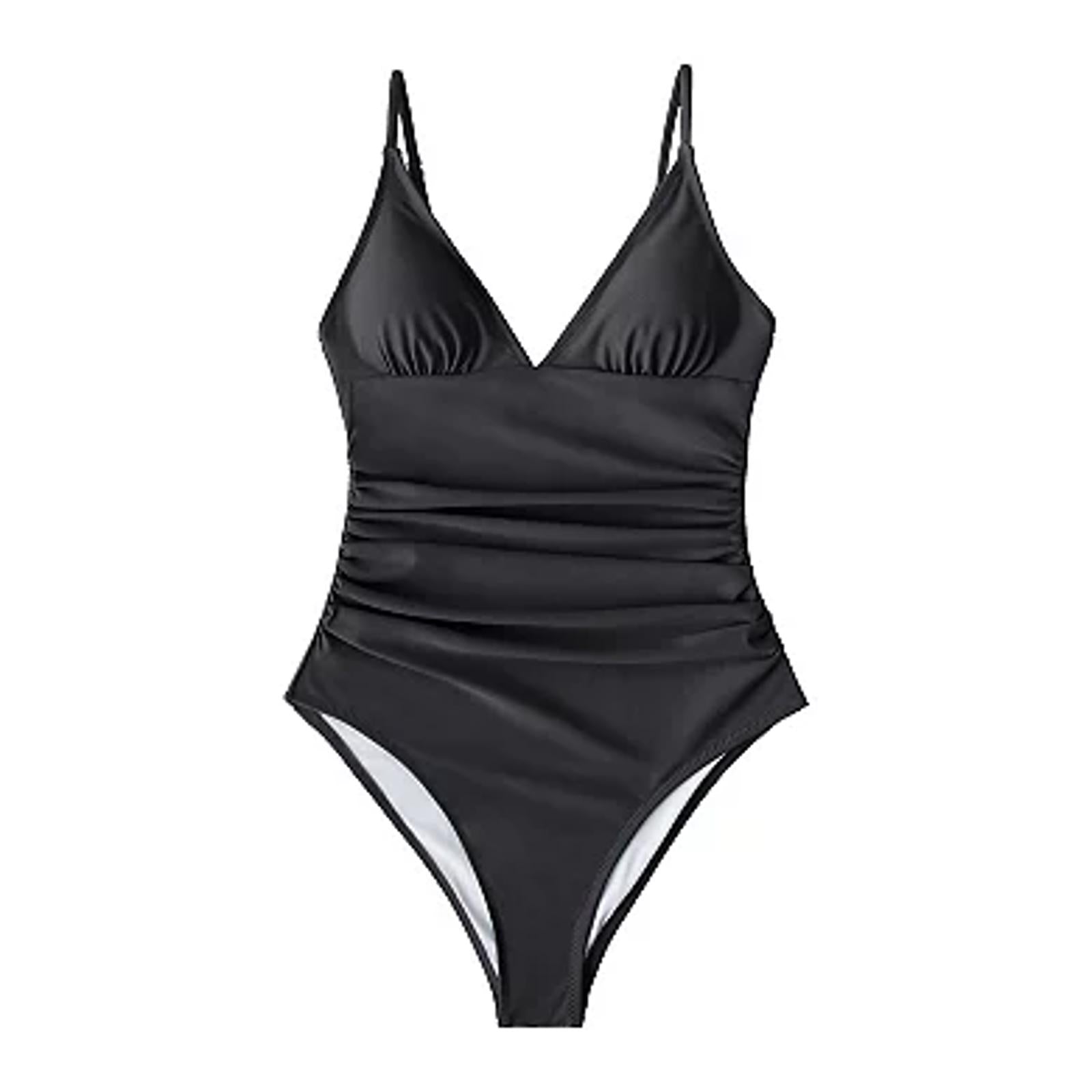 NWT Women's Cupshe Tummy Control V-Neck One-Piece Swimsuit Size Medium
