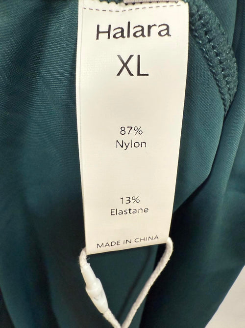 NWT Halara Adjustable Halter Tie Pocket Hem Flowy Maxi Dress Verdiris XL