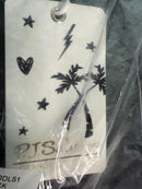 NWT PJ Salvage Daily Doodle Pullover Sweatshirt Black Lightning Star Print XS