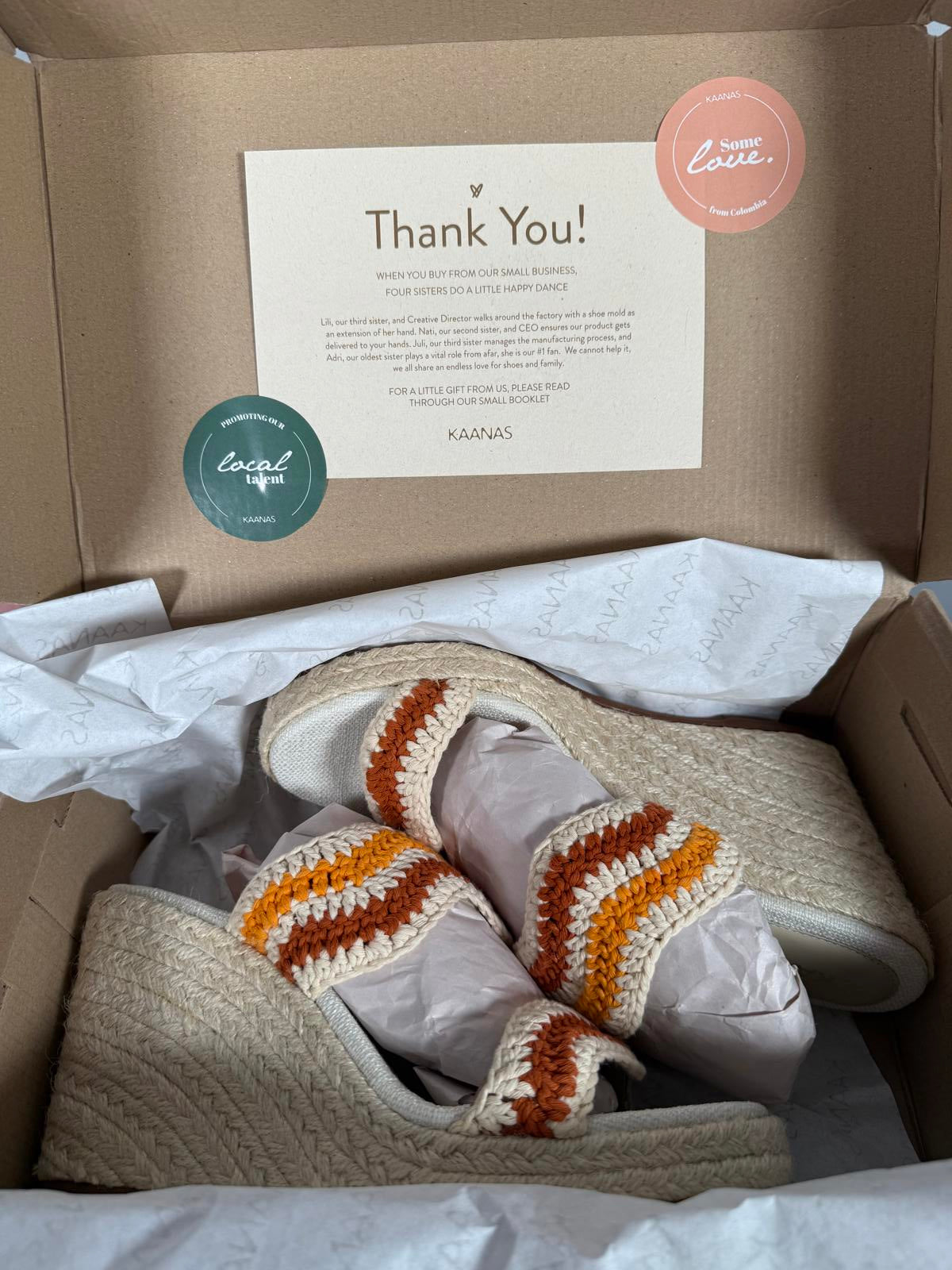 Kaanas Malik Handwoven Wavy Crochet Wedge Sandals - 9 NWT