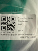 NWT Halara Shirred Flowy Mini Linen-Feel Casual Dress Parakeet Small