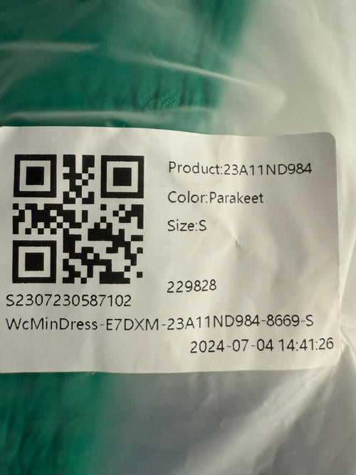 NWT Halara Shirred Flowy Mini Linen-Feel Casual Dress Parakeet Small