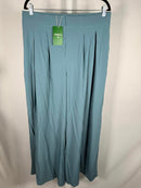 NWT Halara Breezeful High Waist Shirred Flowy Palazzo Casual Pants Stone Blue XL