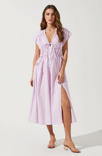 NWT ASTR The Label Lorrie Sleeveless Ruched Midi Dress Size Small