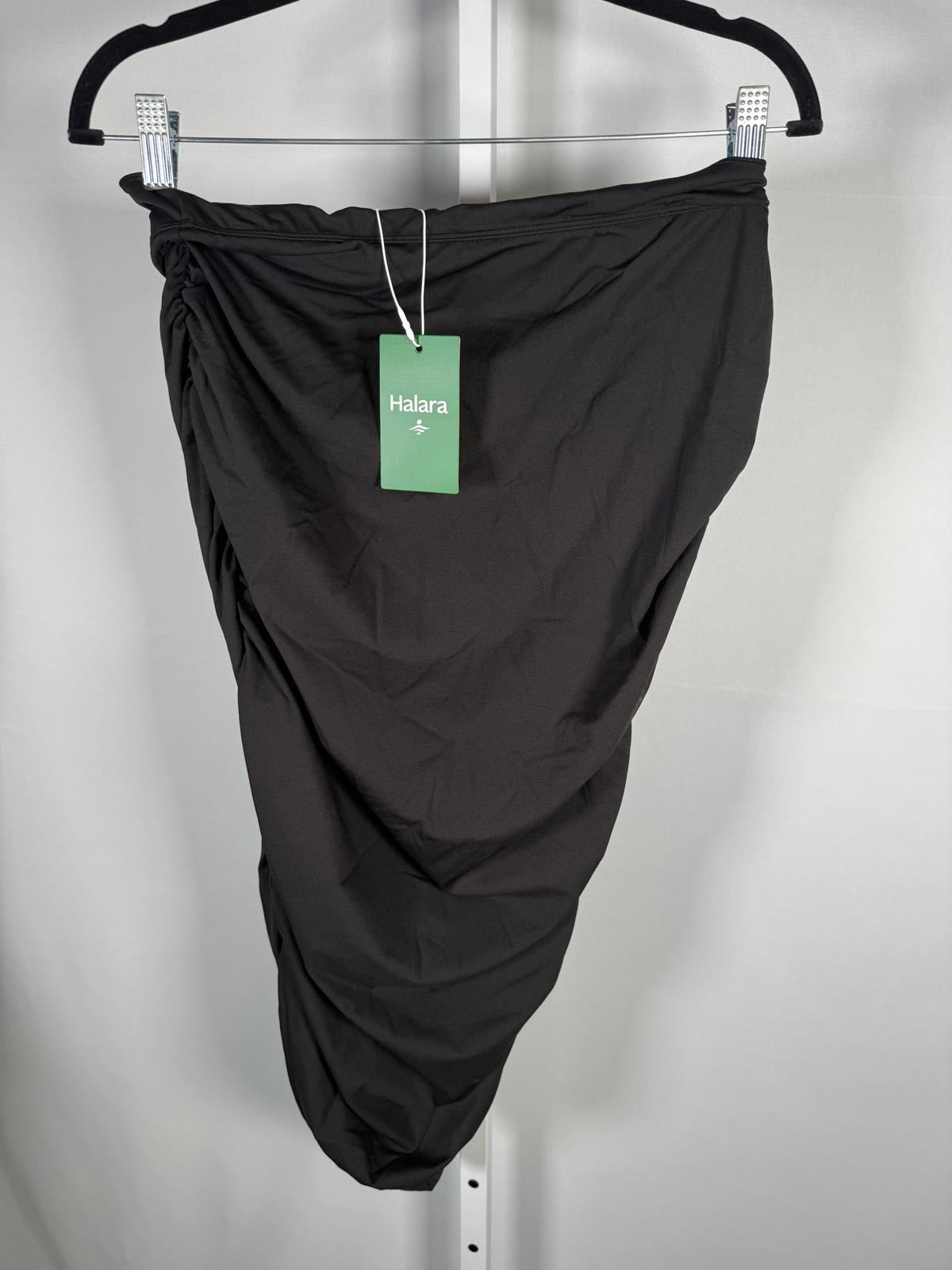 NWT Halara High Waisted Ruched Midi Bodycon Casual Skirt Black L