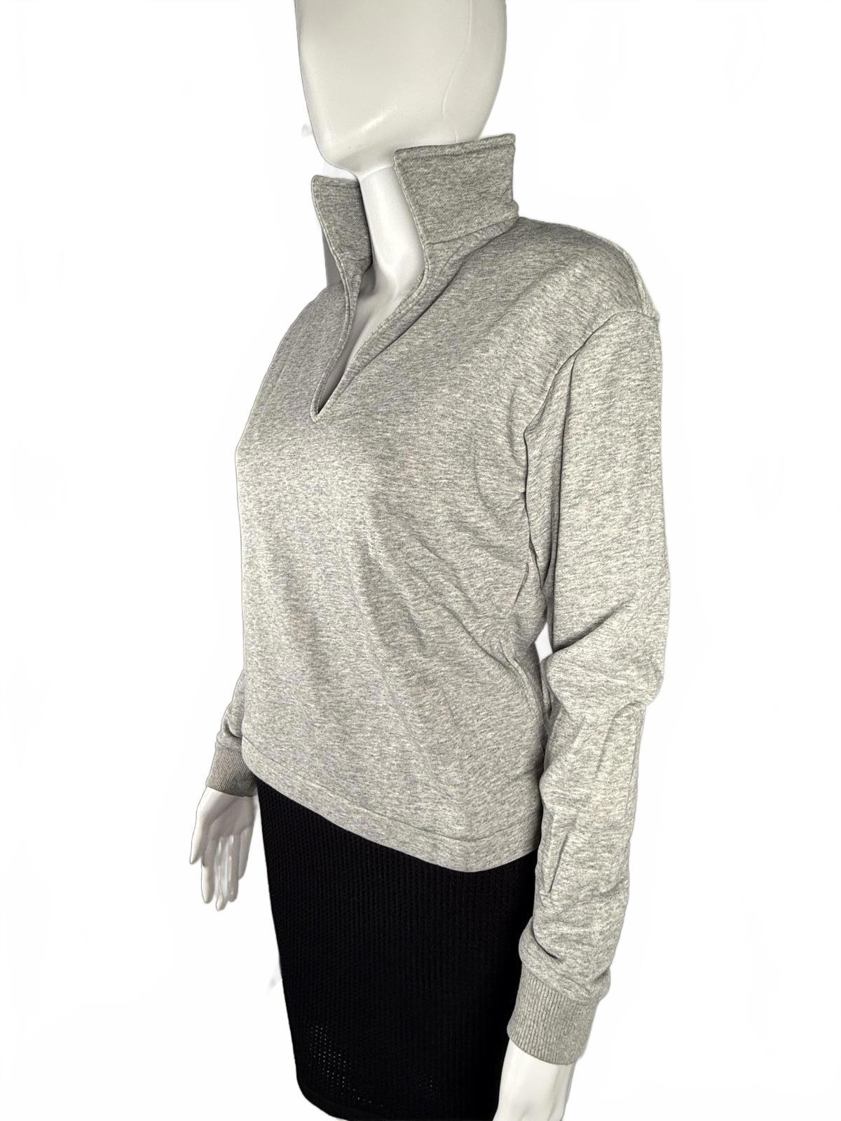 LBLC The Label Tamara V-Neck Sweatshirt Heather Grey Sweat Size XS
