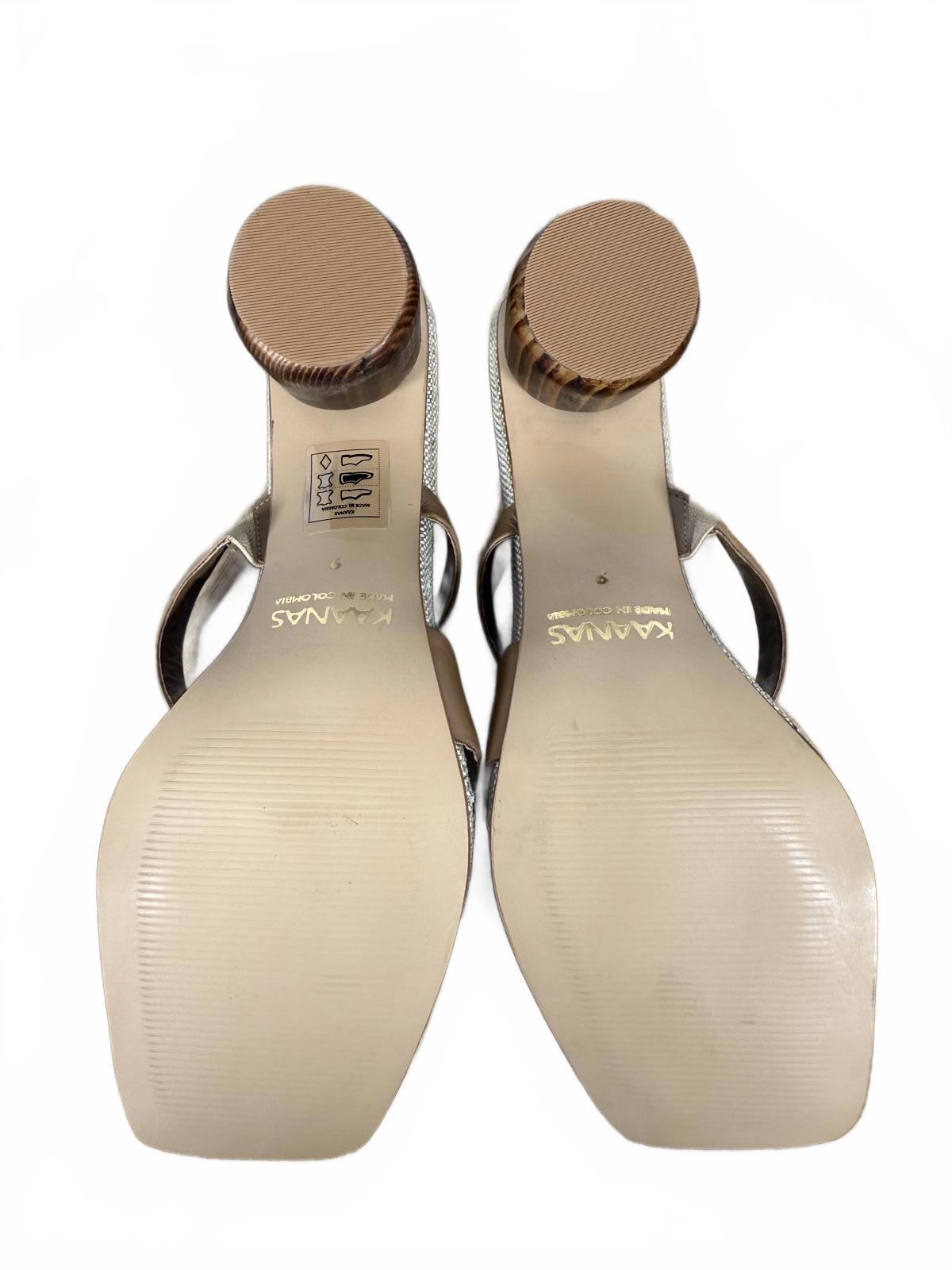 KAANAS Women's Otto Toe Ring Strappy Chunky Heels - 9