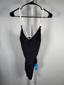 NWT Black Scoop Neck Crossback One-Piece Size M