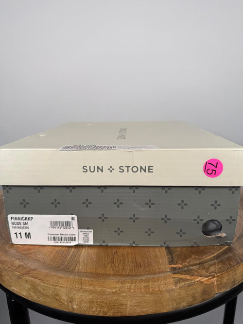 SUN STONE Women's Finnickk Strappy Espadrille Wedge Sandals Nude Size 11 NWB