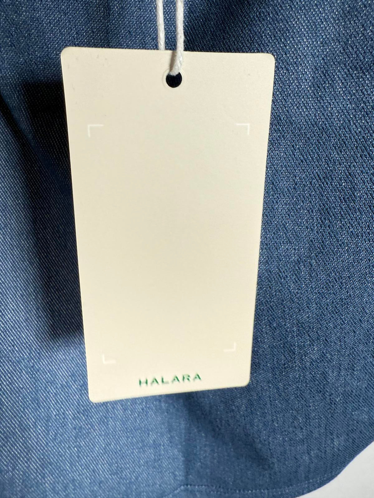 NWT Halara Flex High Waist Bodycon Denim Mini Ruched Casual Skirt Washed Denim-M