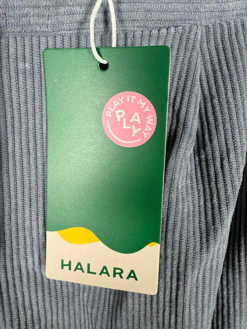 NWT Halara Mid Rise Zipper Pocket Corduroy Casual Pants Cloud Gray Blue Size L