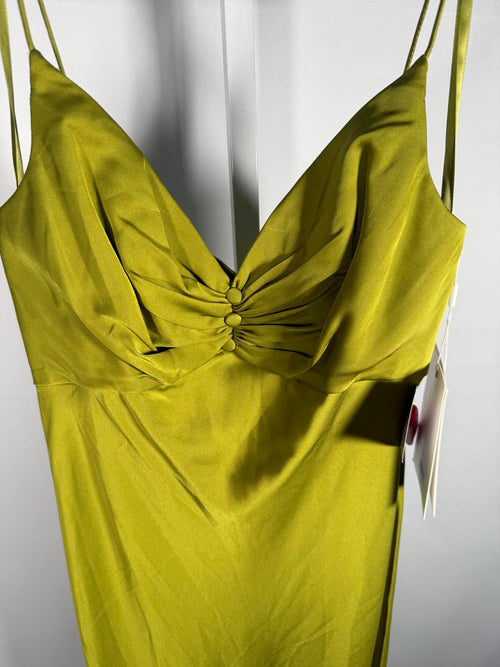 NWT Mac Duggal Apparel Green Spaghetti Strap Charmeuse Slip Dress Size 0