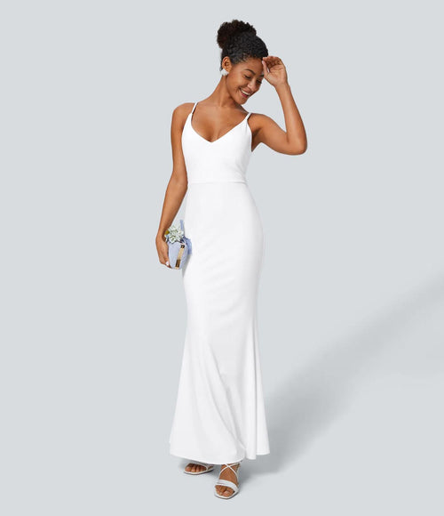 NWT HalaraSoftlyZero™ Airy Maxi Mermaid Slip Cool Touch Dress-UPF50+ White XL