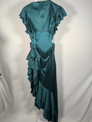 NWT Mac Duggal Green Asymmetrical Ruffle Dress Size 4