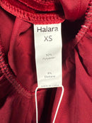 NWT Halara Deep V Neck Long Sleeve Ruffle Hem Velvet Mini Chill Dress Sangria XS