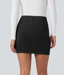 NWT Halara High Waisted Ruched Crossover Hem Bodycon Mini Casual Skirt S