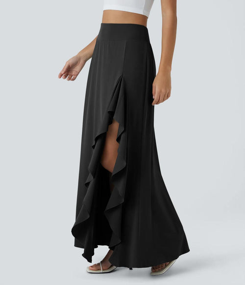NWT Halara Breezeful High Waisted Asymmetric 2-in-1 Maxi Casual Skirt Size Large