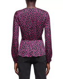 The Kooples Daisy Dots Silk Blouse Size 2 (US M) Black Pink NWT