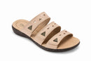 Clarks Laurieann Nora Sand Leather Slide Sandals US 12W Wide Comfort Slip-On NWB