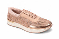 Kenneth Cole Reaction Shell Cari Faux Fur Jewel Jogger Sneakers US 6.5M NWB