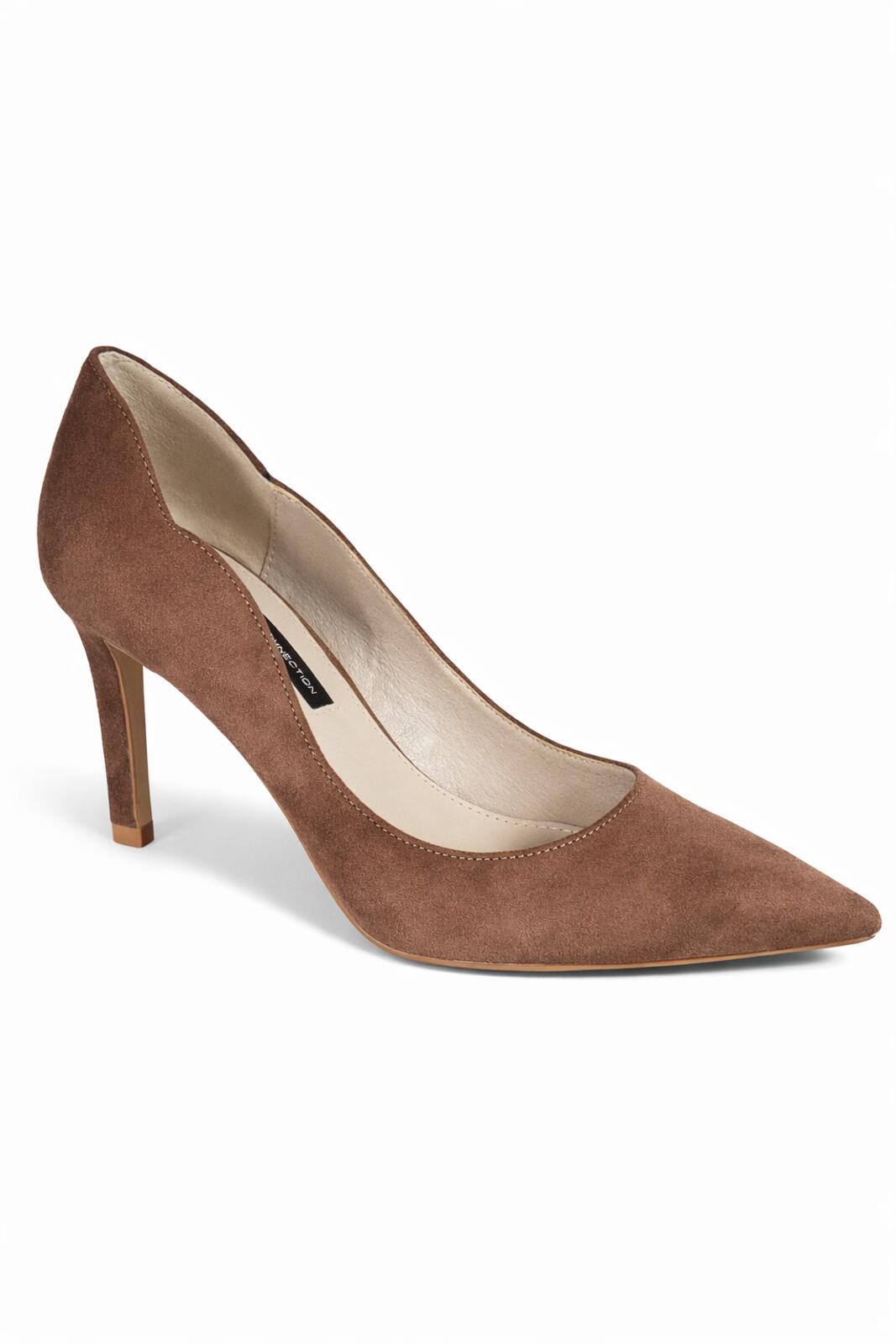 French Connection Suede Pointed Toe Heels Brown Stiletto Pumps US 8 NWB