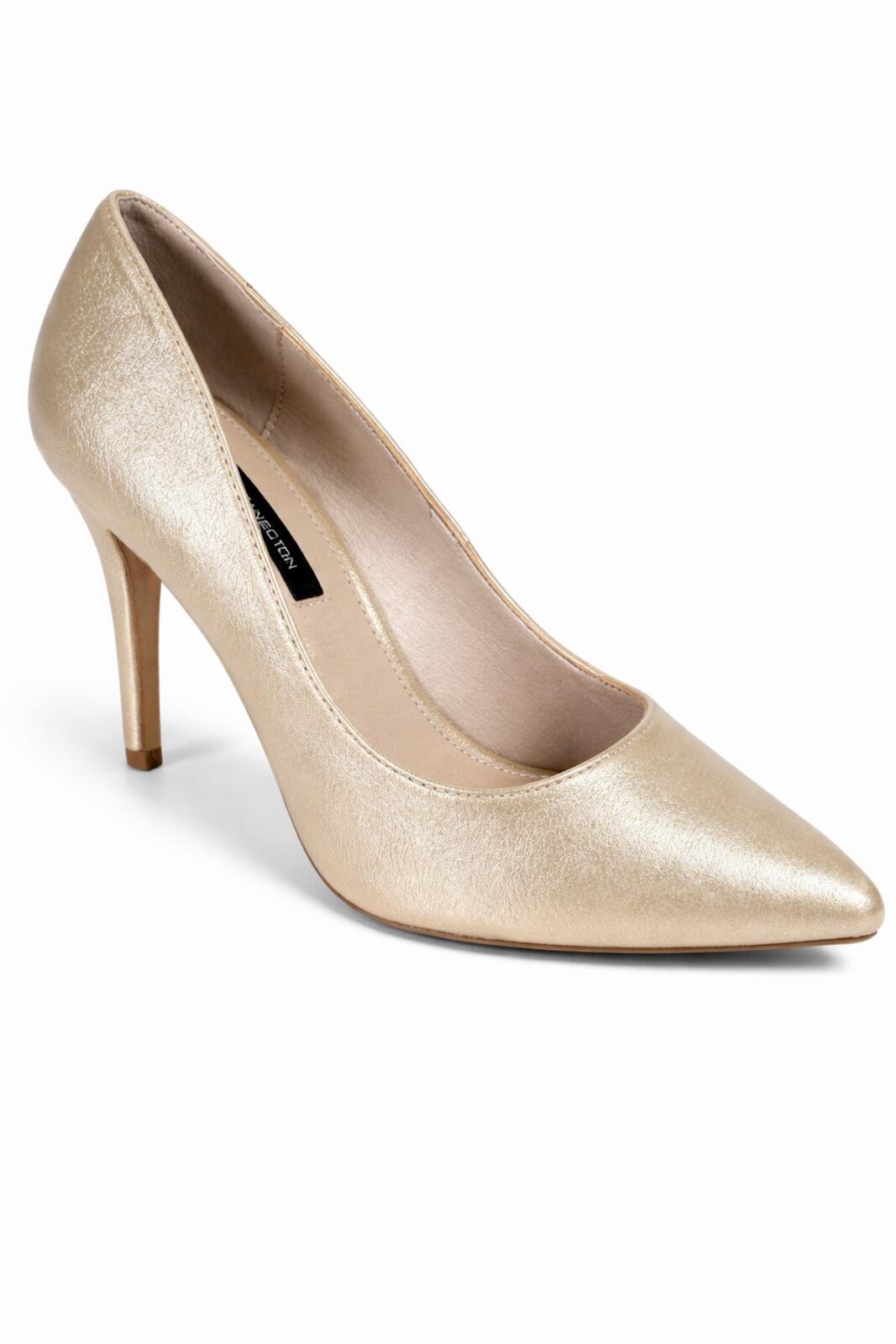 French Connection Metallic Champagne Pointed Toe Heels Size 7.5 NWB