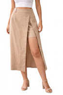 NWT Halara 2-In-1 Wrap Midi Skirt Built In Shorts High Waisted Size Large