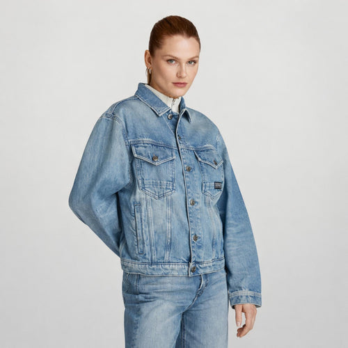 NWT G-Star RAW Oversized Denim Jacket Women’s Sun Faded Air Force Blue Size M