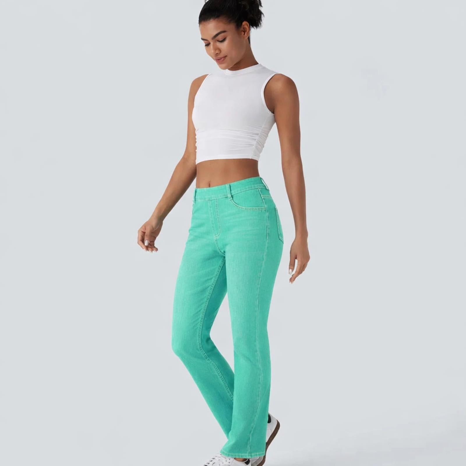 NWT Halara Flex™ High Waisted Pockets Washed Casual Bootcut Jeans Size XS