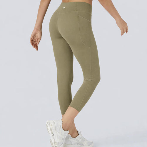 NWT Halara SoftlyZero High Waisted Crossover Pocket Capri Leggings-UPF50 Size XL