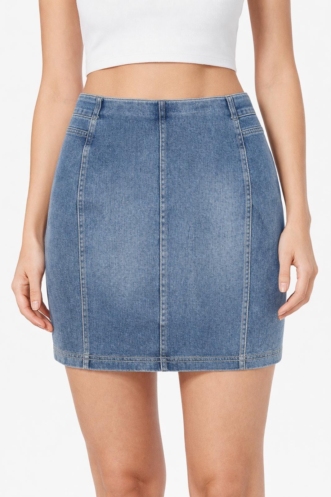 NWT Halara Denim Mini Skirt High Waisted Straight Casual Size XS