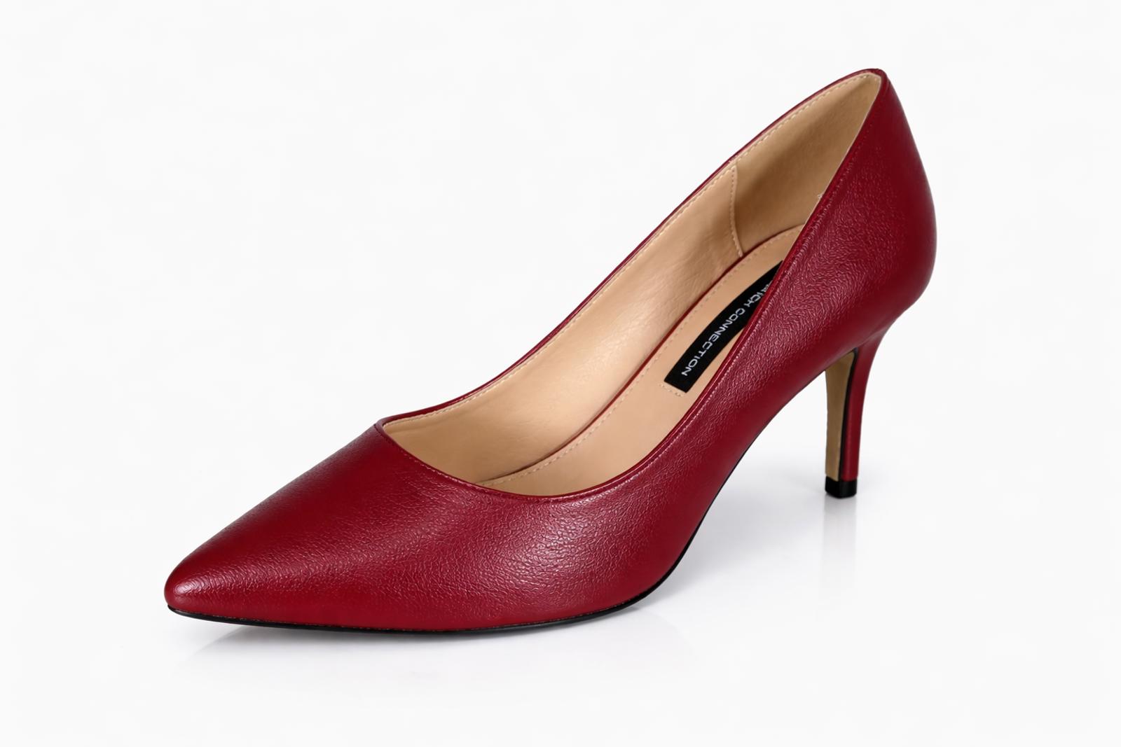 French Connection Kate Burgundy Pointed Toe Pumps Kitten Heel Size 9 NWB