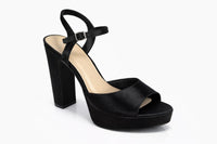 French Connection Black Platform Block Heel Sandals US 9 NWB