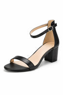 Halston Black Ankle Strap Block Heel Sandals Open Toe Size 9.5 NWB