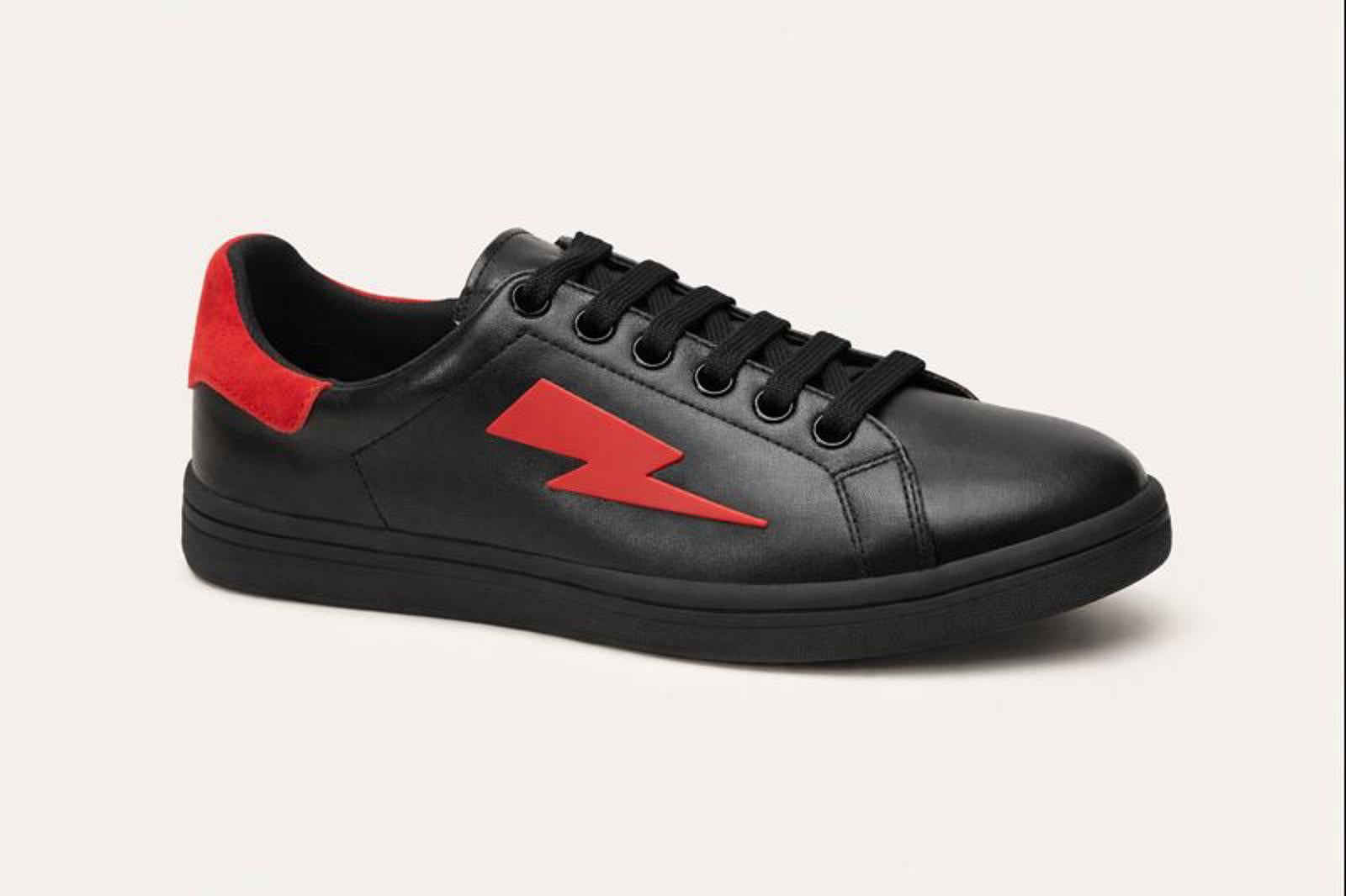 Neil Barrett Thunderbolt Sneakers EU 36 US 6 Black Red Leather Women’s NWB