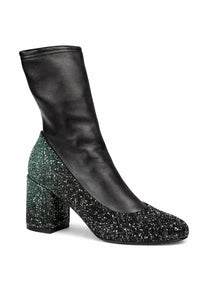 Premiata Sock Ankle Boots EU 35 US 5 Black Crystal Glitter Block Heel Womens NWB
