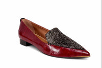 Tory Burch Lila Spotted Haircalf Loafers Burgundy Patent Leather US 5 Womens NWB