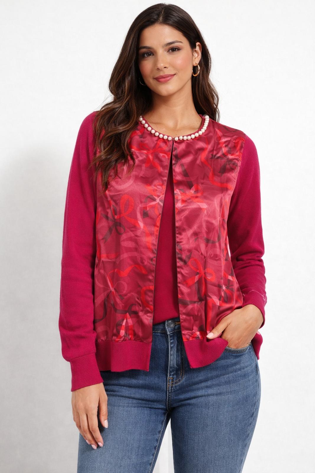 NWT C Wonder by Christian Siriano Women’s Pink Satin Front Cardigan Size Medium