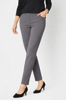 Coleen Lopez Gray Slim Pull-On Pants Studded Hem Stretch Ankle XXS