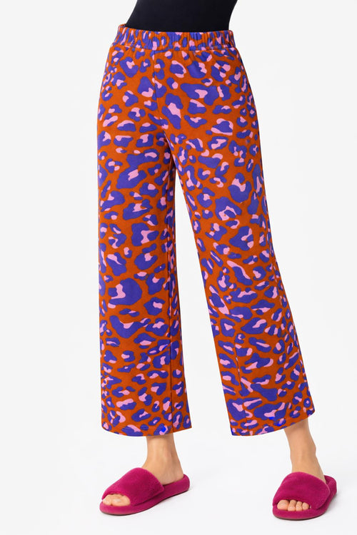 NWT IMAN Global Chic Orange Purple Animal Print Pants Medium