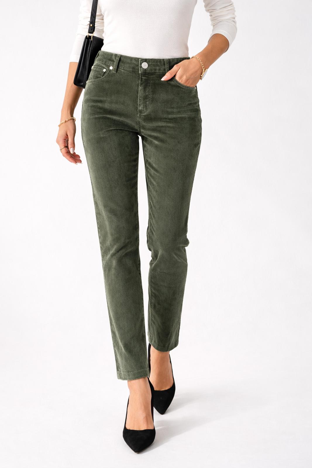 NWT d&co. Heritage Adaptive Olive Green Straight Leg Jeans US Size 8