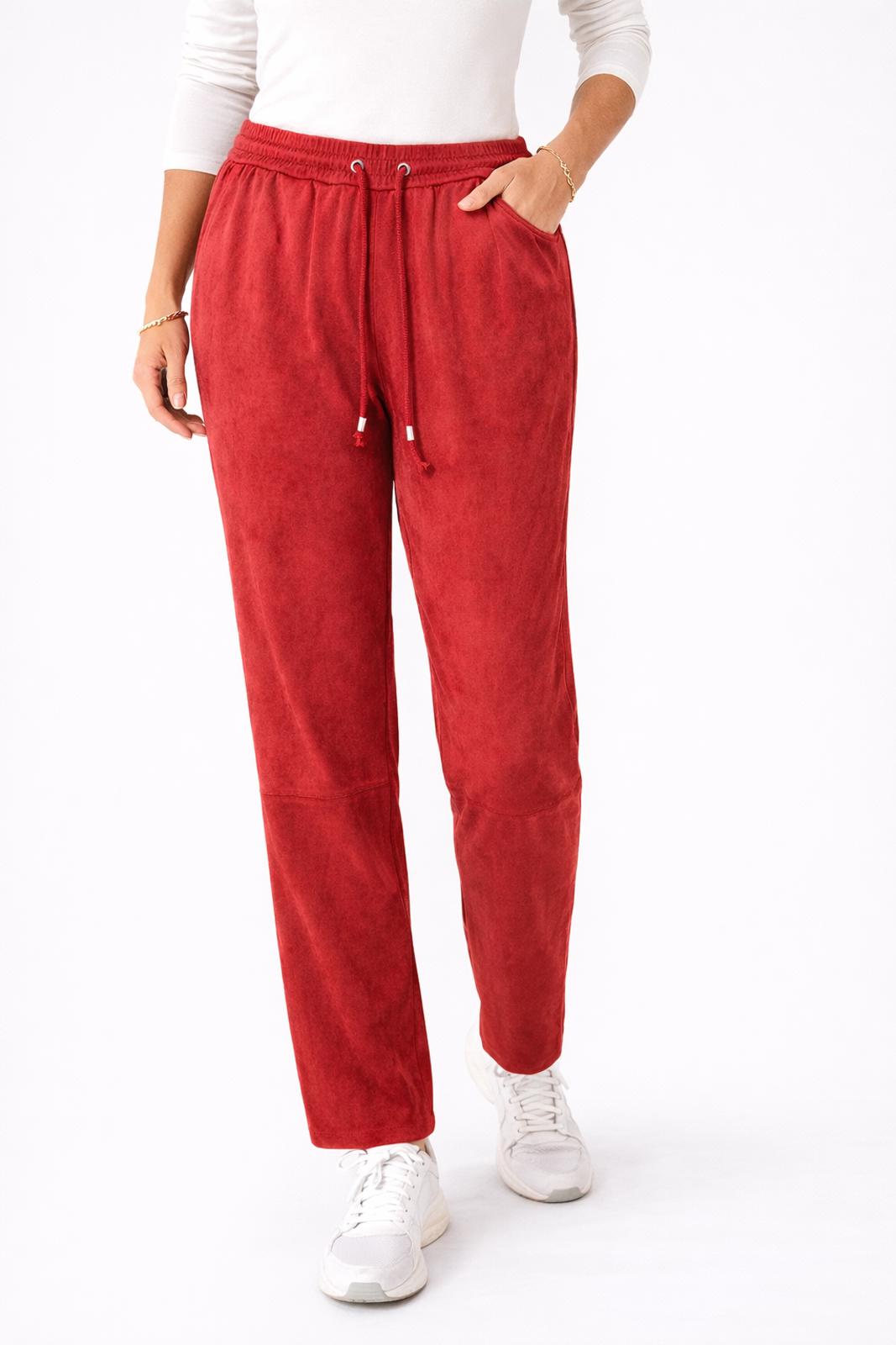 WynneLayers Women’s Red Jogger Pants Elastic Waist Drawstring Size Large